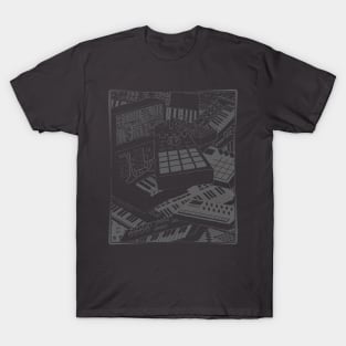 Synthesizers and electronic music instruments for musician T-Shirt